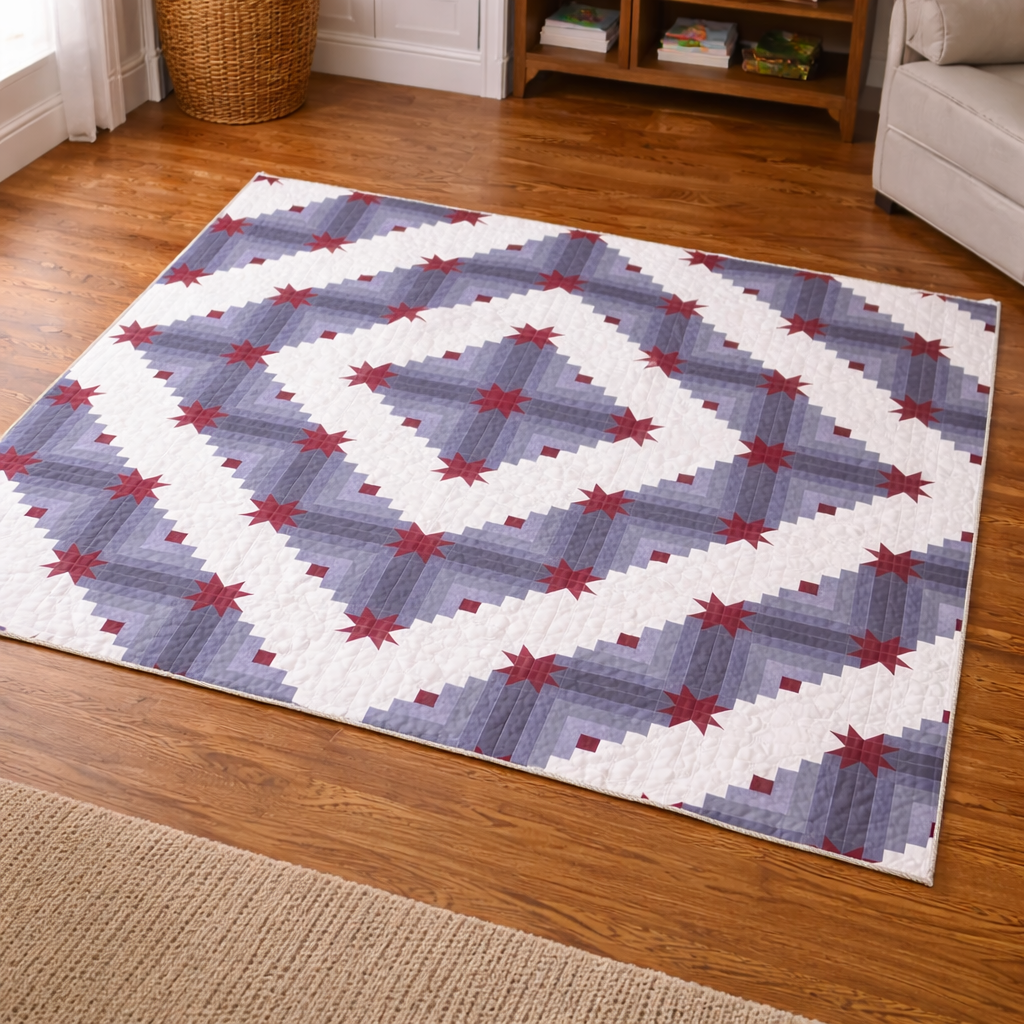 Crimson Cabin Stars Quilt Pattern