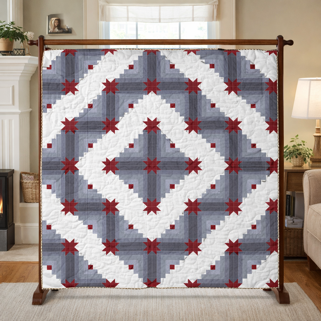 Crimson Cabin Stars Quilt Pattern